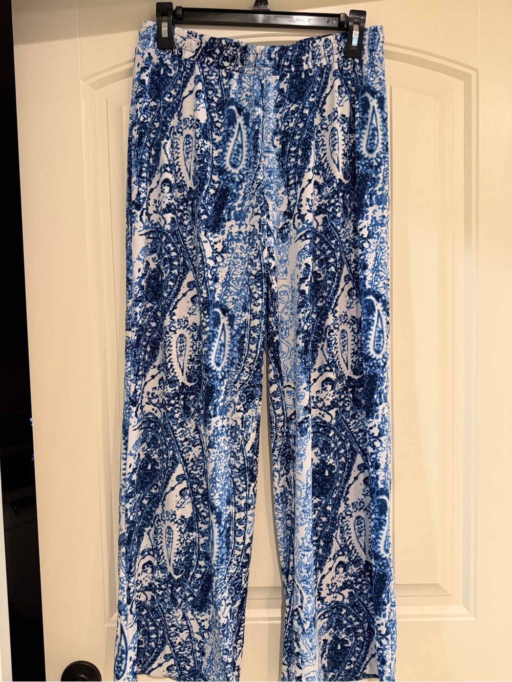 Blue Paisley Wide-Leg Women's Pants